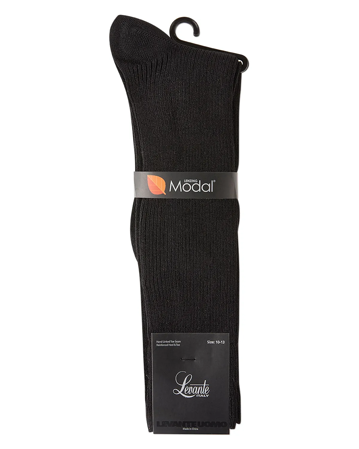 Men's Modal Durable and Flexible Pin Rib Crew Sock