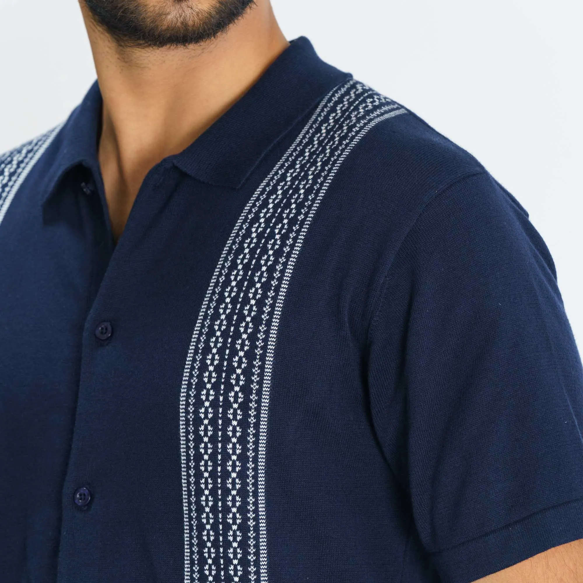 Mens Navy Sweater Shirt