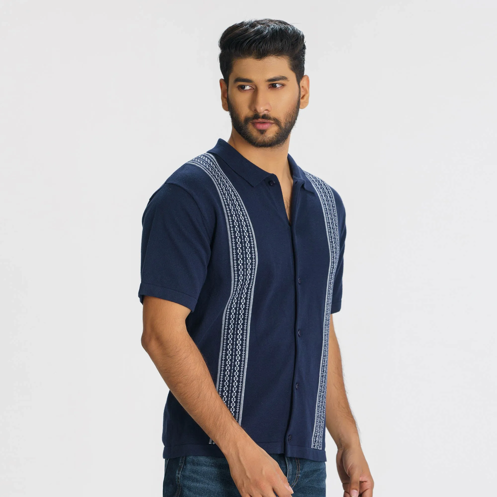 Mens Navy Sweater Shirt