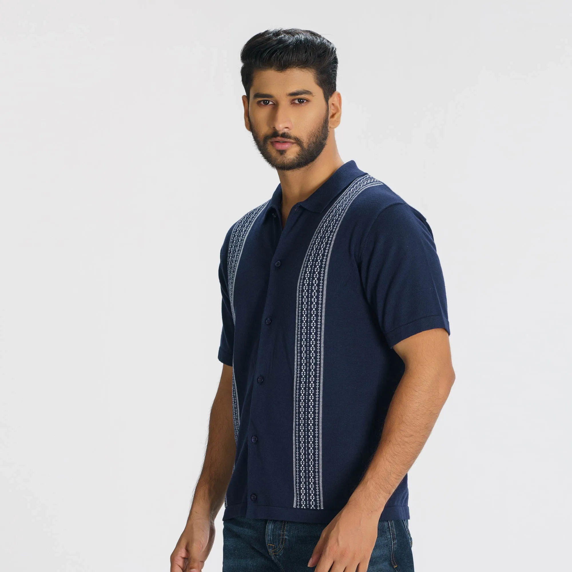 Mens Navy Sweater Shirt