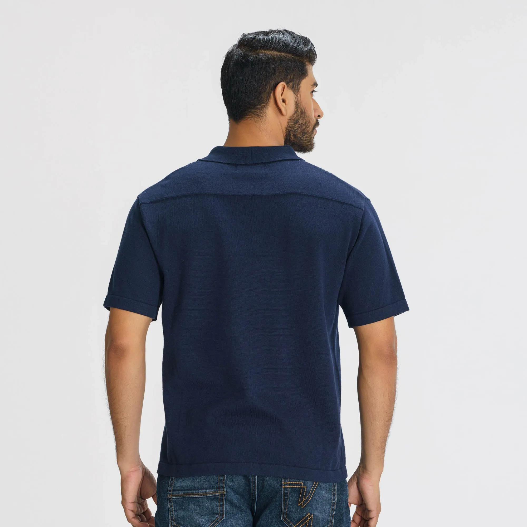 Mens Navy Sweater Shirt