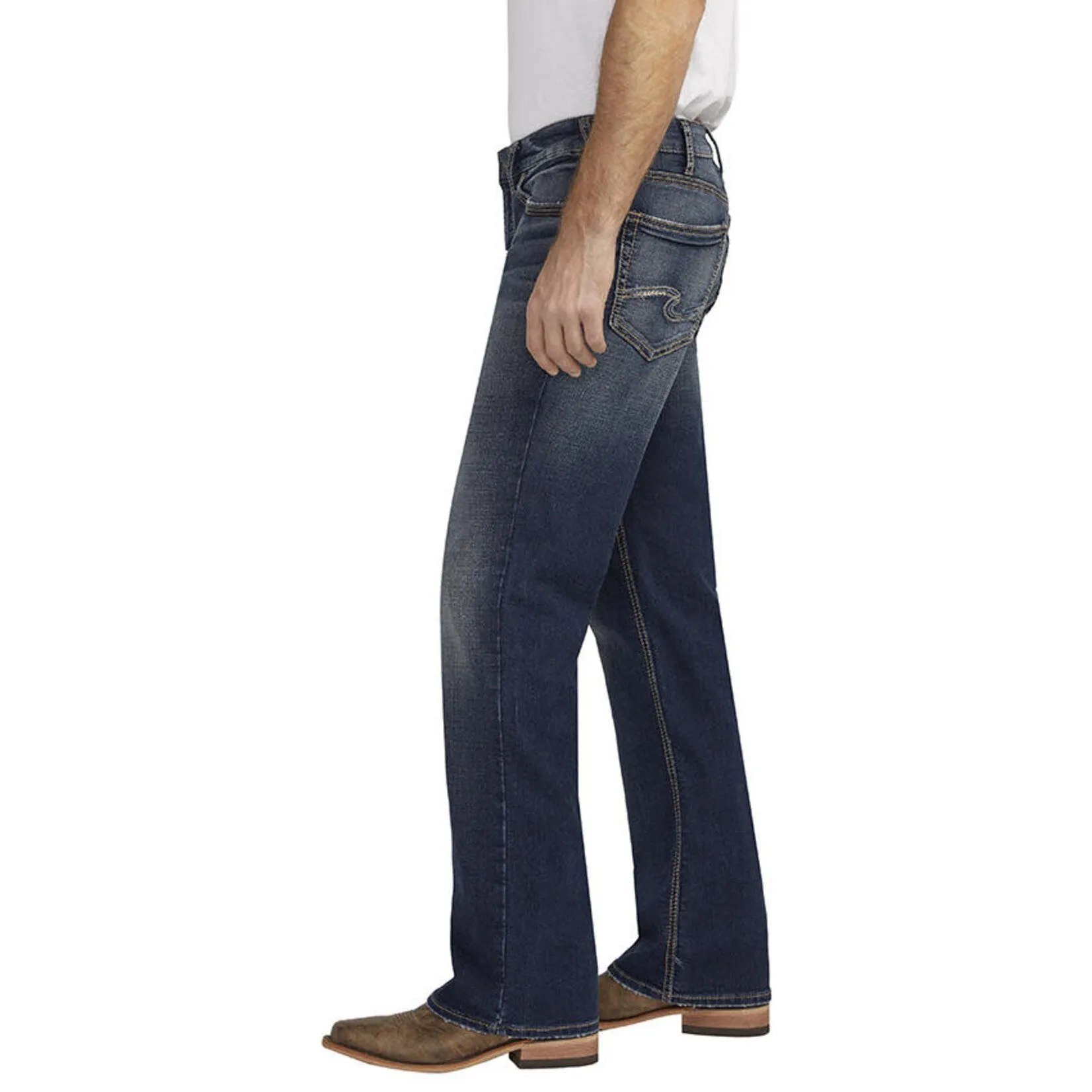 Mens Silver Zac Relaxed Straight Leg