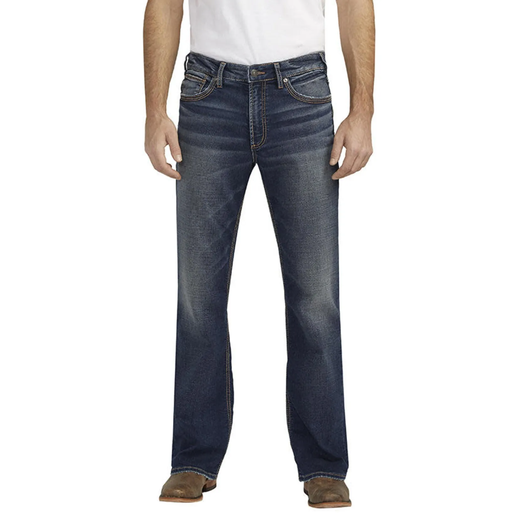 Mens Silver Zac Relaxed Straight Leg