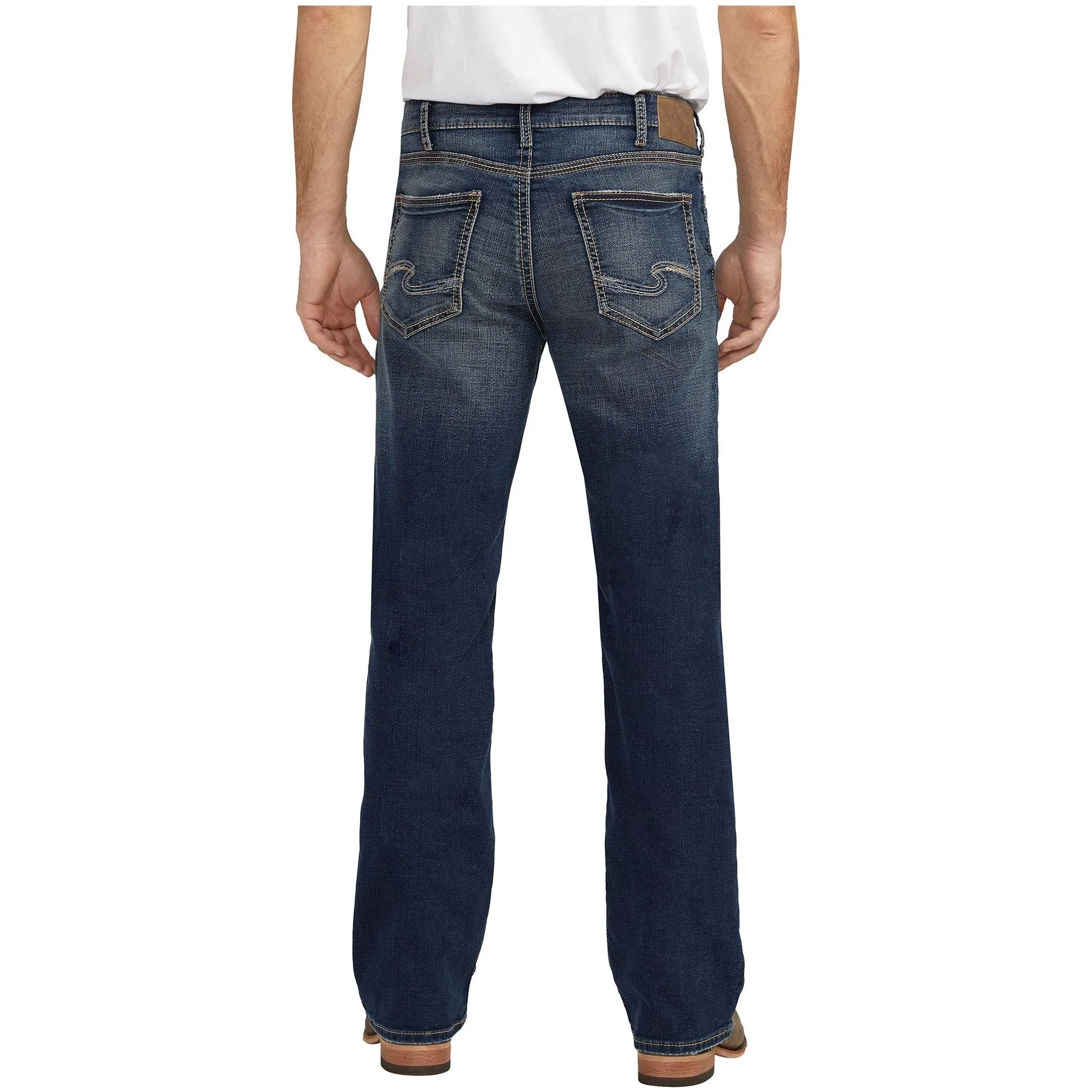 Mens Silver Zac Relaxed Straight Leg