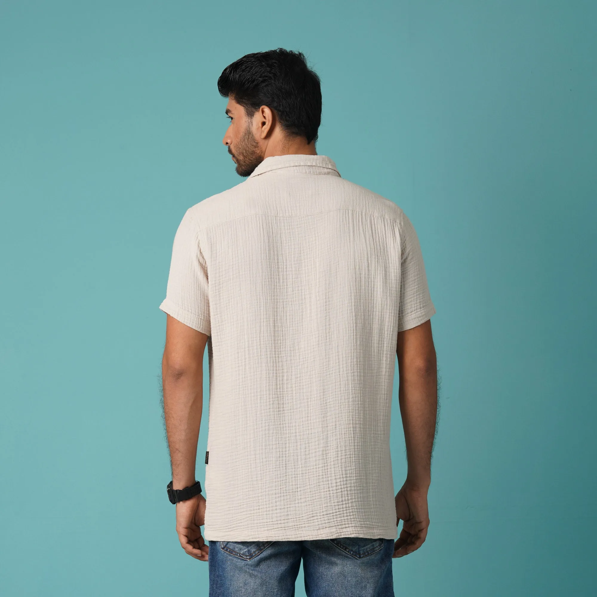 Mens S/S Shirt-Cream