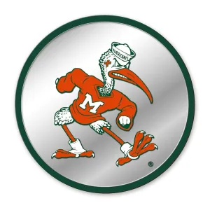 Miami Hurricanes: Mascot - Modern Disc Mirrored Wall Sign