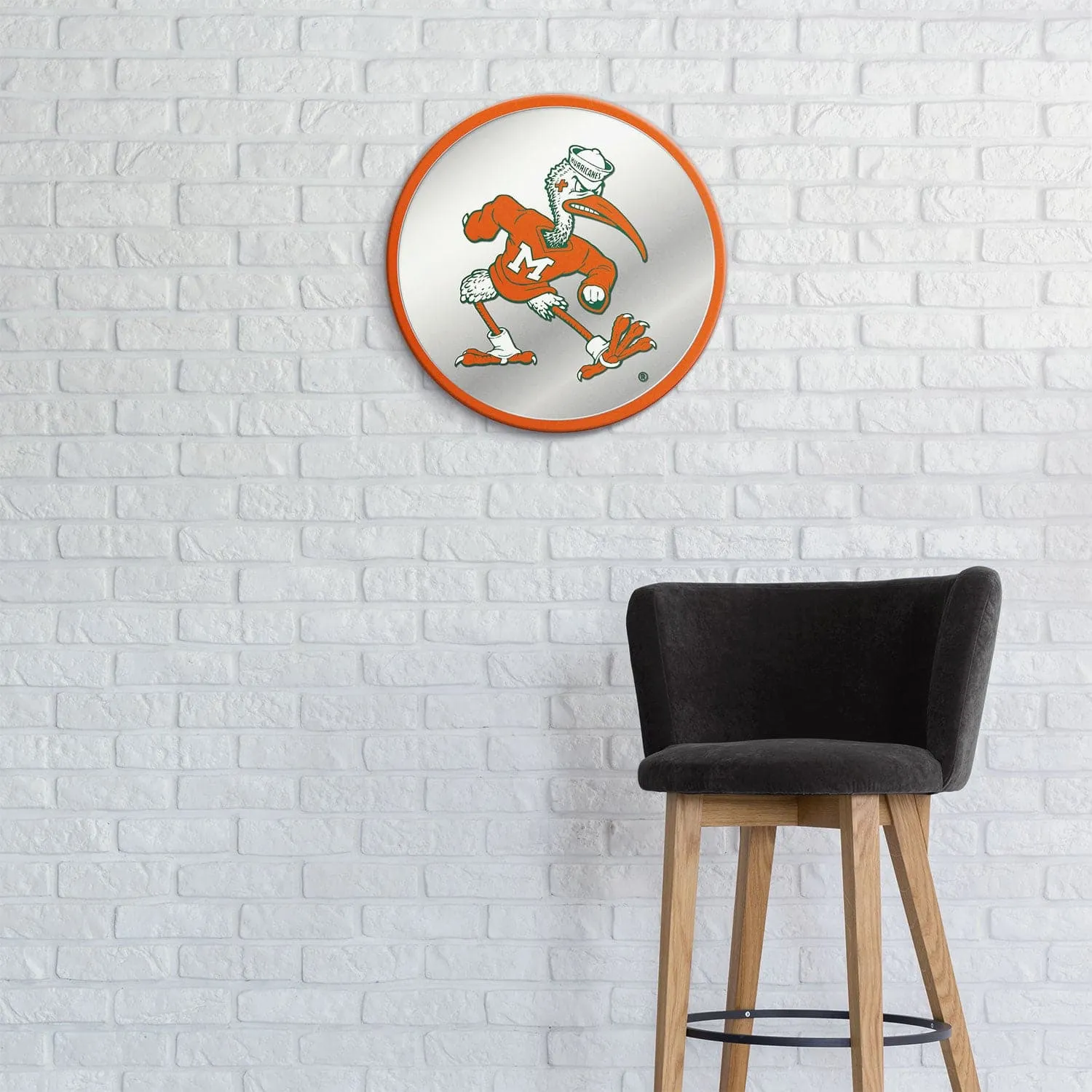 Miami Hurricanes: Mascot - Modern Disc Mirrored Wall Sign