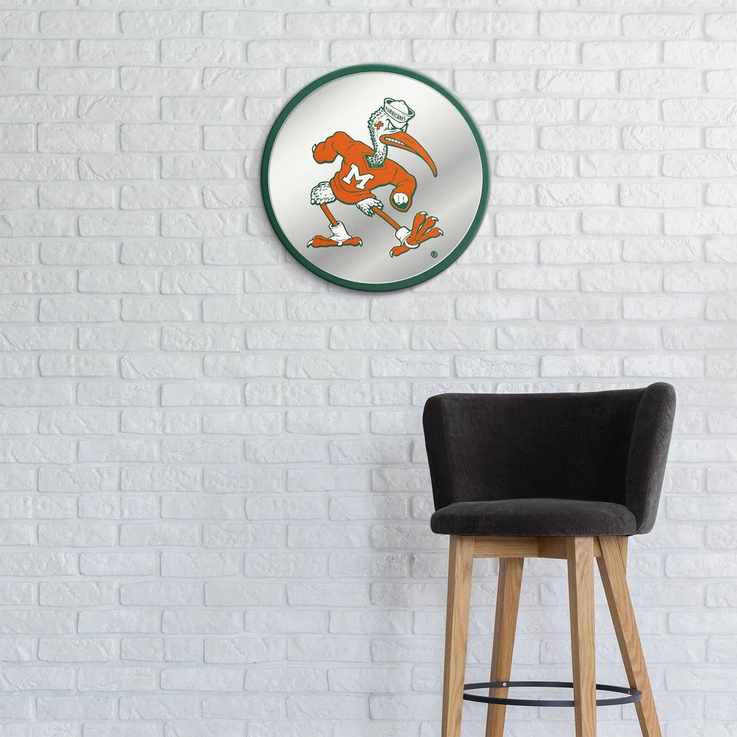 Miami Hurricanes: Mascot - Modern Disc Mirrored Wall Sign