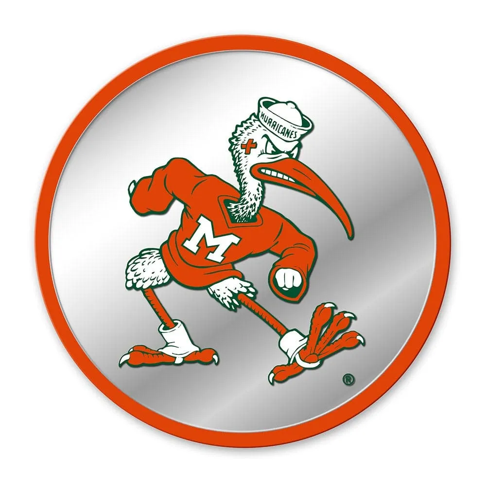 Miami Hurricanes: Mascot - Modern Disc Mirrored Wall Sign