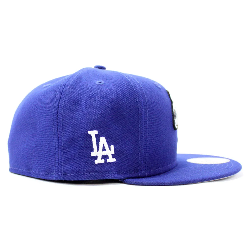 MICKEY MOUSE x Los Angeles Dodgers LA Logo Patch New Era 59Fifty Fitted Hat (Blue Gray Under Brim)