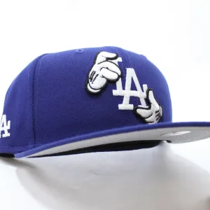 MICKEY MOUSE x Los Angeles Dodgers LA Logo Patch New Era 59Fifty Fitted Hat (Blue Gray Under Brim)