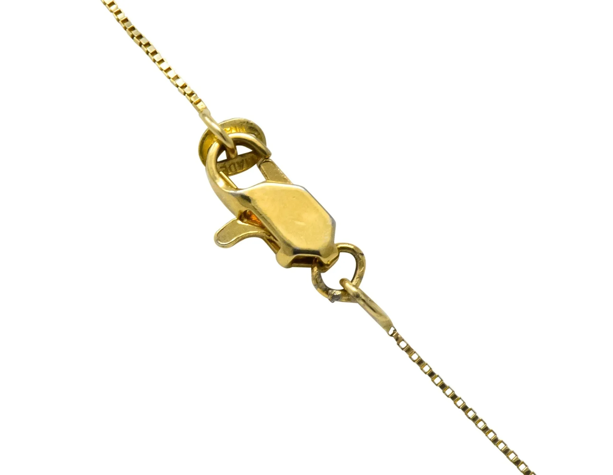 Mikimoto Cultured Pearl 18 Karat Gold Ribbon Pendant Necklace