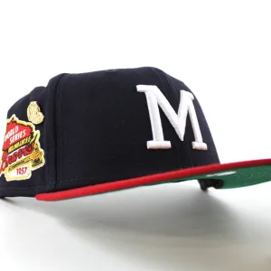 Milwaukee Braves 1957 World Series New Era 59Fifty Fitted Hat (59FIFTY DAY - Team color Green Under Brim)