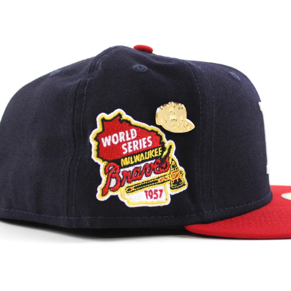 Milwaukee Braves 1957 World Series New Era 59Fifty Fitted Hat (59FIFTY DAY - Team color Green Under Brim)