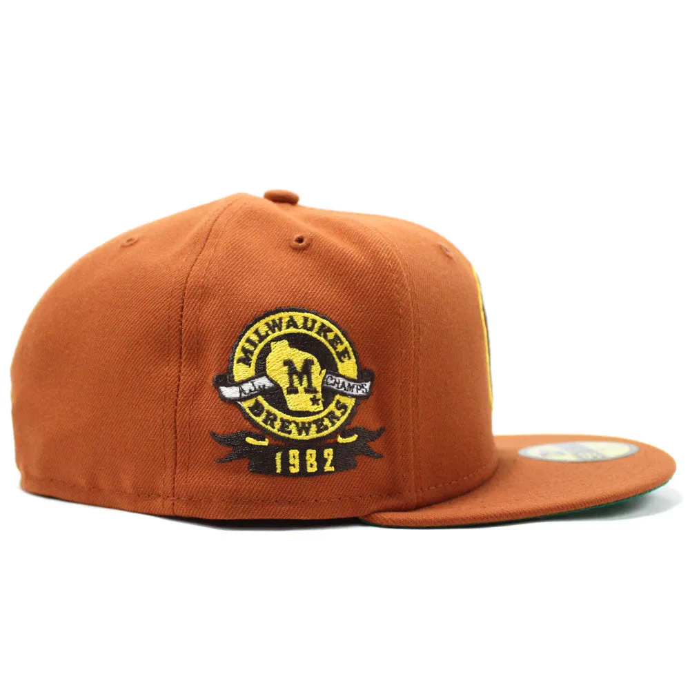 Milwaukee Brewers 1982 American League Champs New Era 59Fifty Fitted Hat (Rust Green Under Brim)