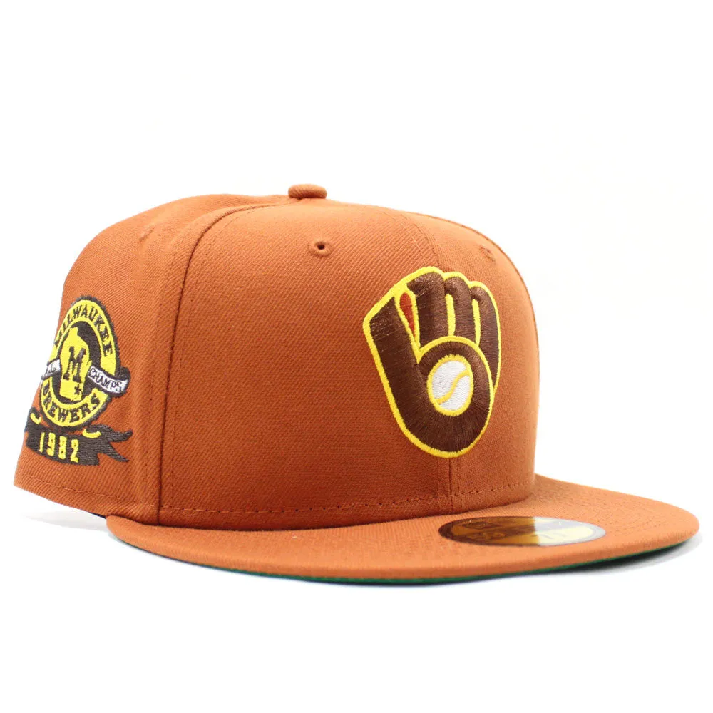 Milwaukee Brewers 1982 American League Champs New Era 59Fifty Fitted Hat (Rust Green Under Brim)