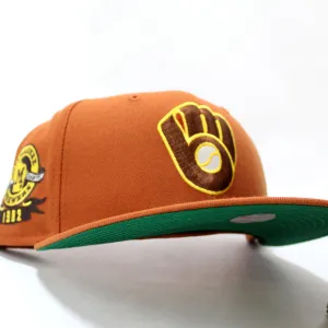 Milwaukee Brewers 1982 American League Champs New Era 59Fifty Fitted Hat (Rust Green Under Brim)
