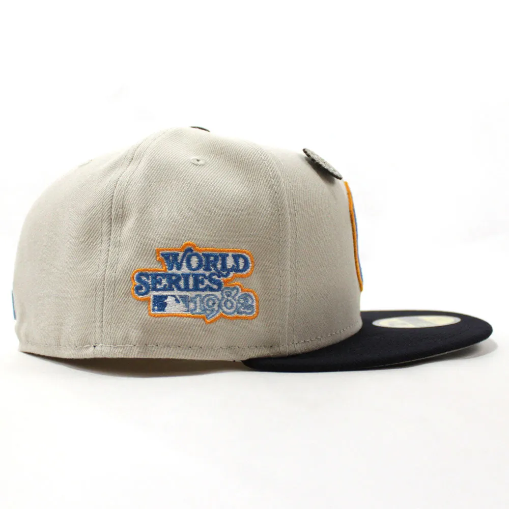 Milwaukee Brewers 1982 World Series New Era 59Fifty Fitted Hat (Halftime Cheer Pack Stone Navy 3M Under Brim)
