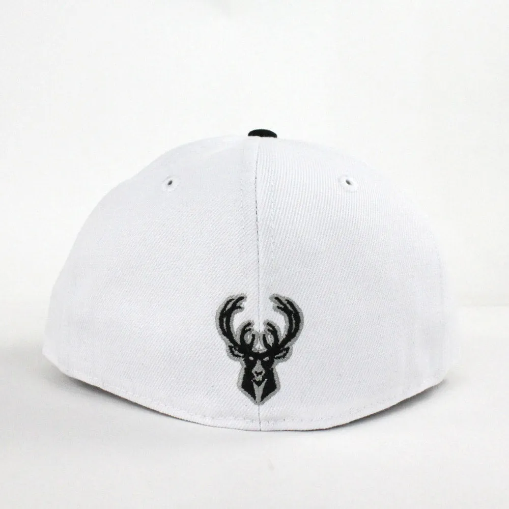 Milwaukee Bucks New Era Fitted 59Fifty Hat (Air Jordan 4 Retro Pale Citron Gray Under Brim)