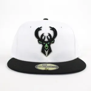 Milwaukee Bucks New Era Fitted 59Fifty Hat (Air Jordan 4 Retro Pale Citron Gray Under Brim)