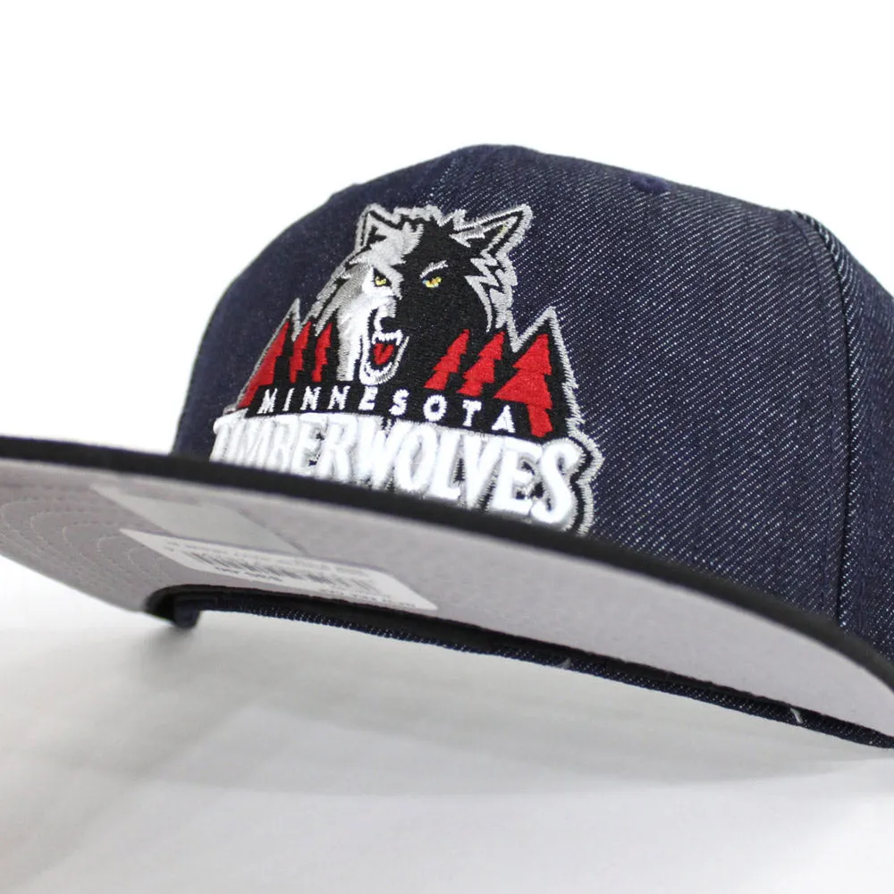 Minnesota TimberWolves New Era 59Fifty Fitted Hat (FOAMPOSITE ONE DENIM Gray Under Brim)