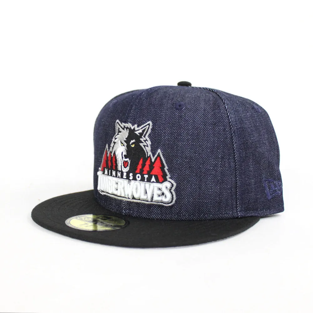 Minnesota TimberWolves New Era 59Fifty Fitted Hat (FOAMPOSITE ONE DENIM Gray Under Brim)
