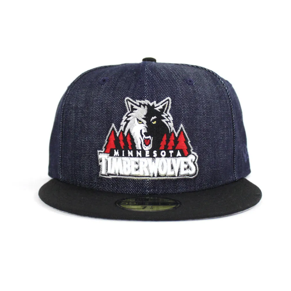 Minnesota TimberWolves New Era 59Fifty Fitted Hat (FOAMPOSITE ONE DENIM Gray Under Brim)
