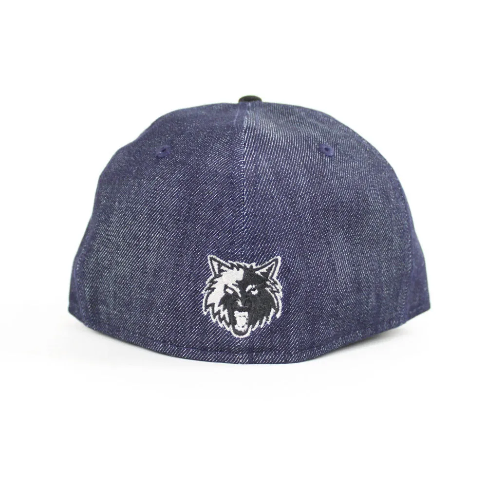 Minnesota TimberWolves New Era 59Fifty Fitted Hat (FOAMPOSITE ONE DENIM Gray Under Brim)