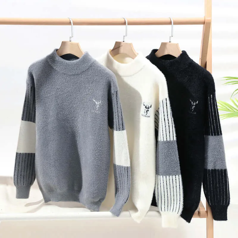 Mock Neck Color Block Sweater | Urban Fashion