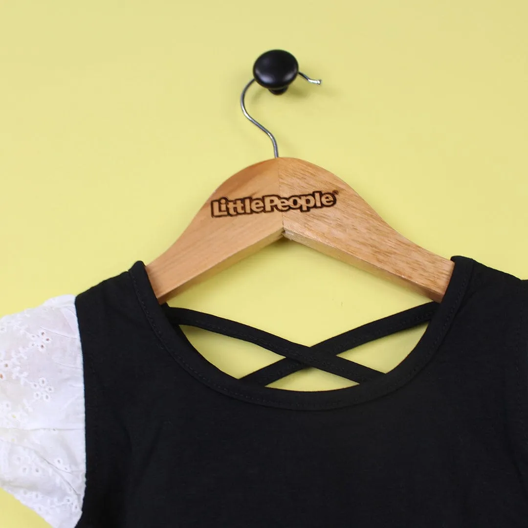 Modern Black Themed Little Girl Romper