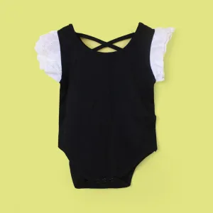 Modern Black Themed Little Girl Romper