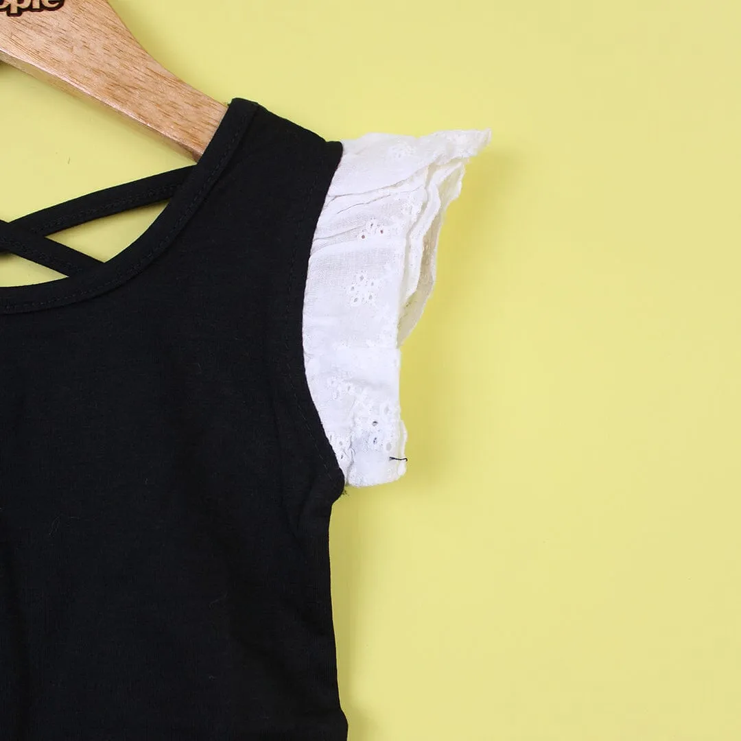 Modern Black Themed Little Girl Romper