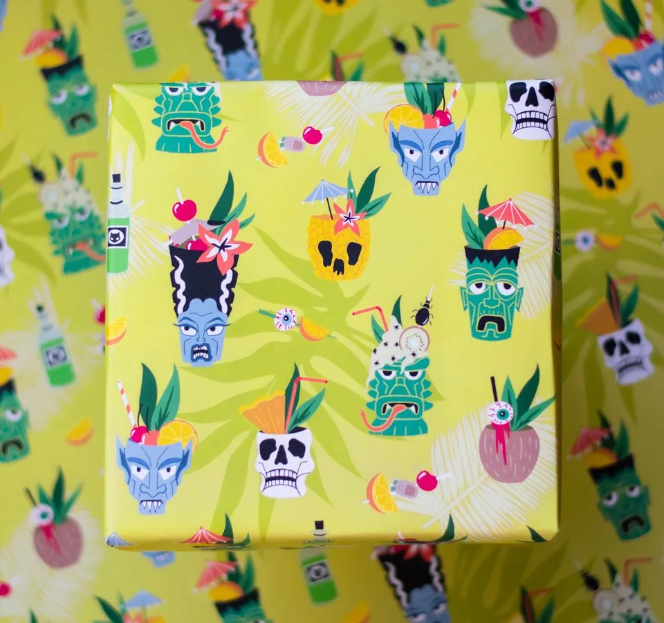 Monster Tiki Cocktails Gift Wrap (1 Sheet)