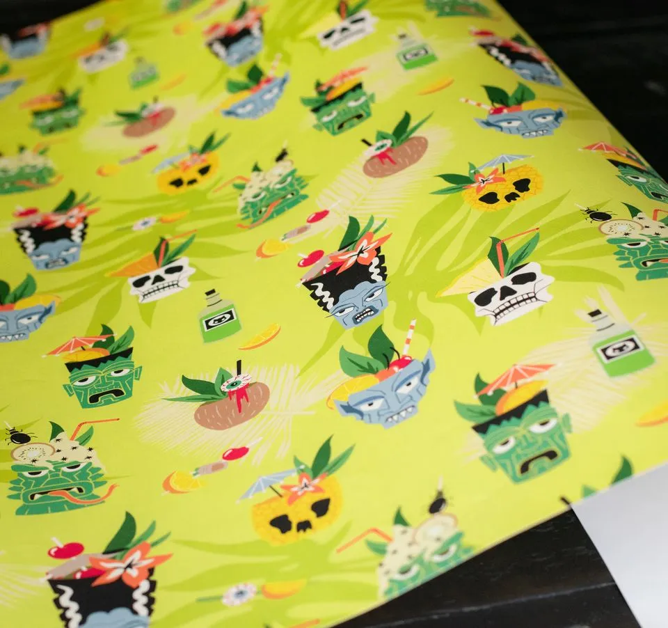 Monster Tiki Cocktails Gift Wrap (1 Sheet)