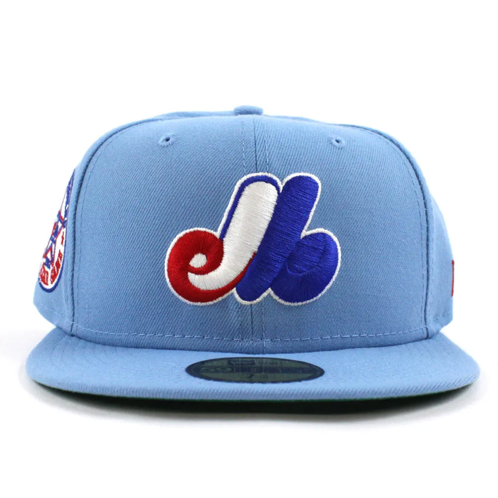 Montreal Expos 1982 All-Star Game New Era Fitted 59Fifty Hat (Sky Blue Green Under Brim)