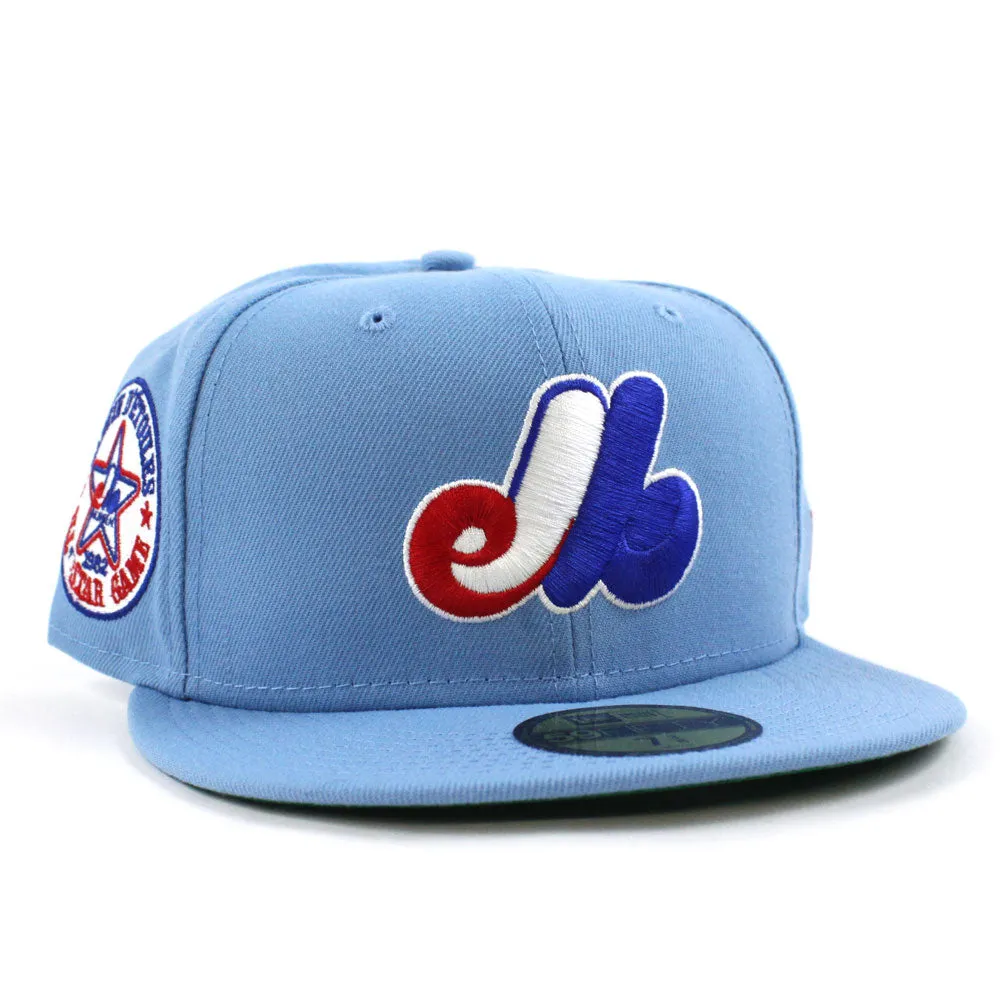 Montreal Expos 1982 All-Star Game New Era Fitted 59Fifty Hat (Sky Blue Green Under Brim)