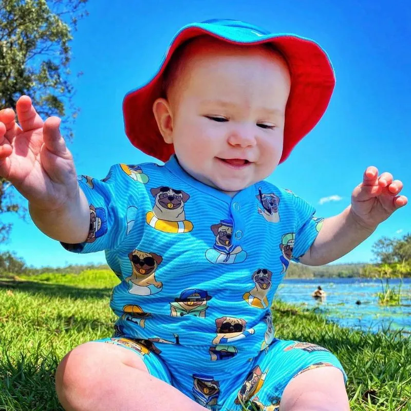 Moromini Blue Hearts Bucket Hat