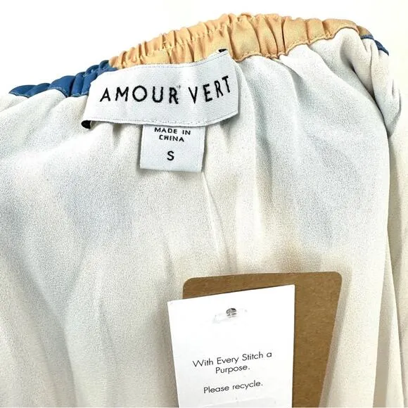 NEW Amour Vert Blaze Pleated Recycled Sateen Skirt Sz S