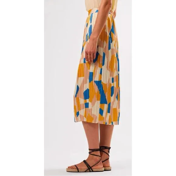 NEW Amour Vert Blaze Pleated Recycled Sateen Skirt Sz S