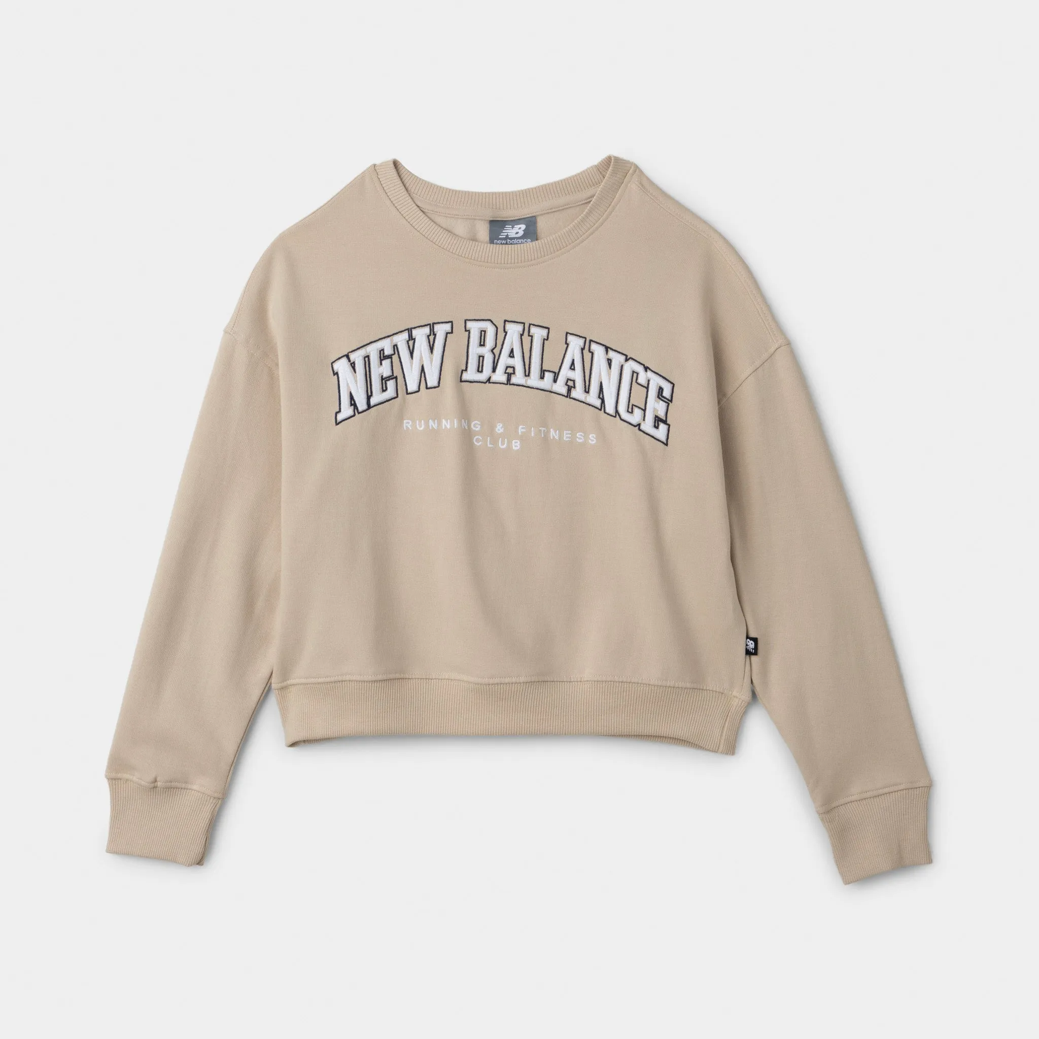 New Balance Junior Girls' Graphic Pullover Crewneck / Stoneware