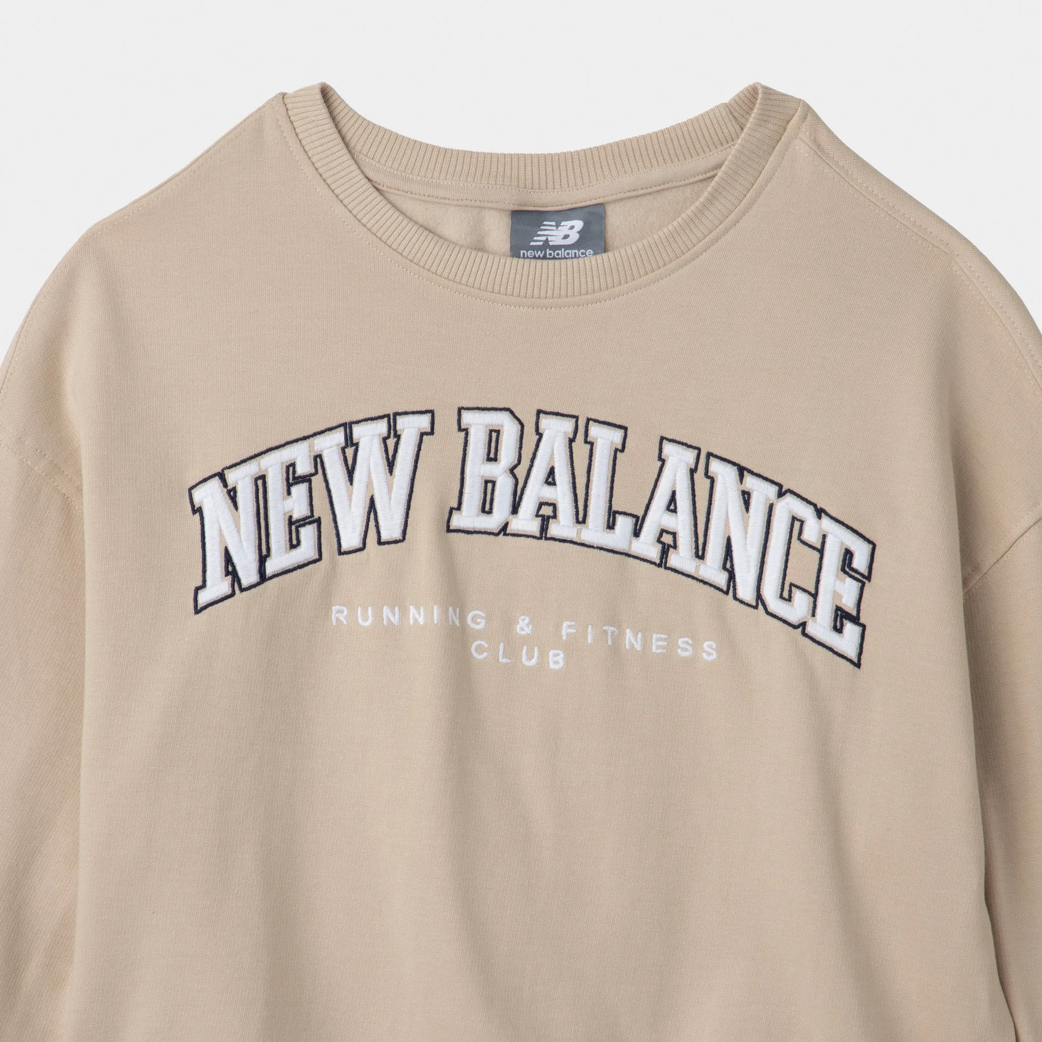 New Balance Junior Girls' Graphic Pullover Crewneck / Stoneware