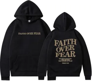New Faith Over Fear Christian Hoodie Christian Sweatshirt Jesus Hoodie Trendy Hoodie Bible Verse Shirt Unisex Sz M