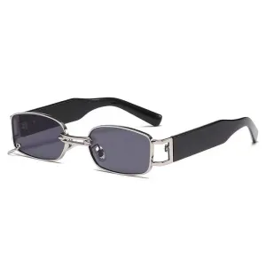 New Fashion Square Sunglasses Luxury Small Frame Sun Glasses Rectangle Metal Mirror Shades
