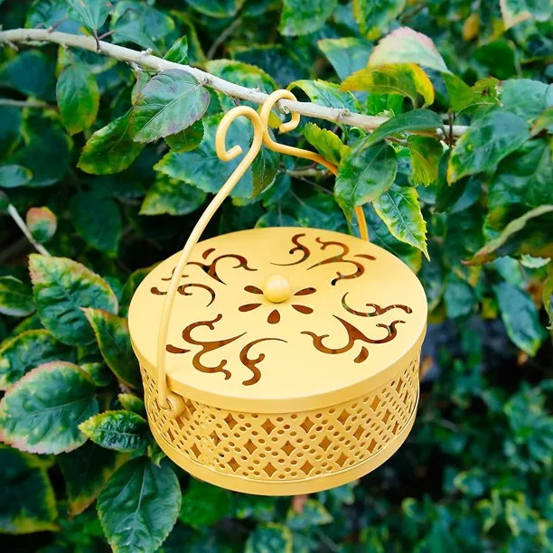 NEW Retails $60, Retro Portable Mosquito Coil Holder for Home and Camping (Yellow)
