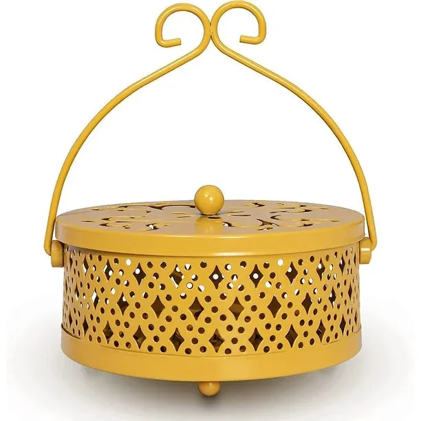 NEW Retails $60, Retro Portable Mosquito Coil Holder for Home and Camping (Yellow)
