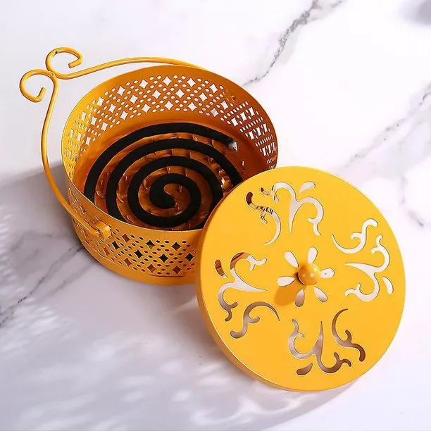 NEW Retails $60, Retro Portable Mosquito Coil Holder for Home and Camping (Yellow)