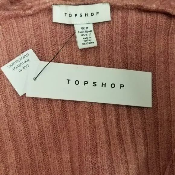 NEW TOPSHOP M 8-10 Open front Cardigan Sweater