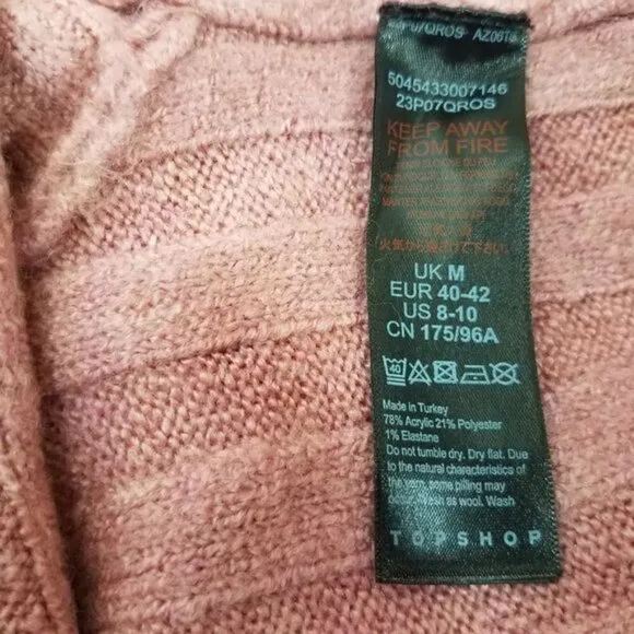 NEW TOPSHOP M 8-10 Open front Cardigan Sweater