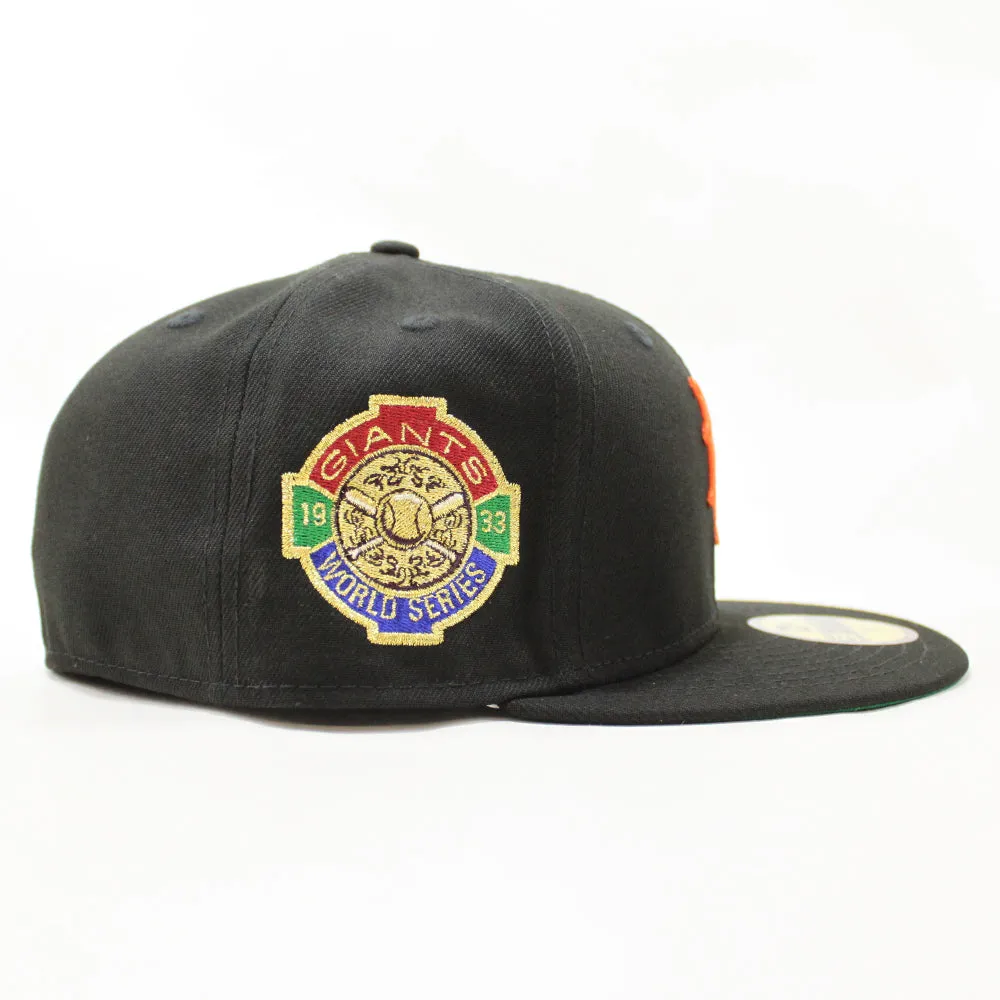 NEW YORK GIANTS 1933 World Series 59Fifty New Era Fitted Hat (Black Green Under Brim)