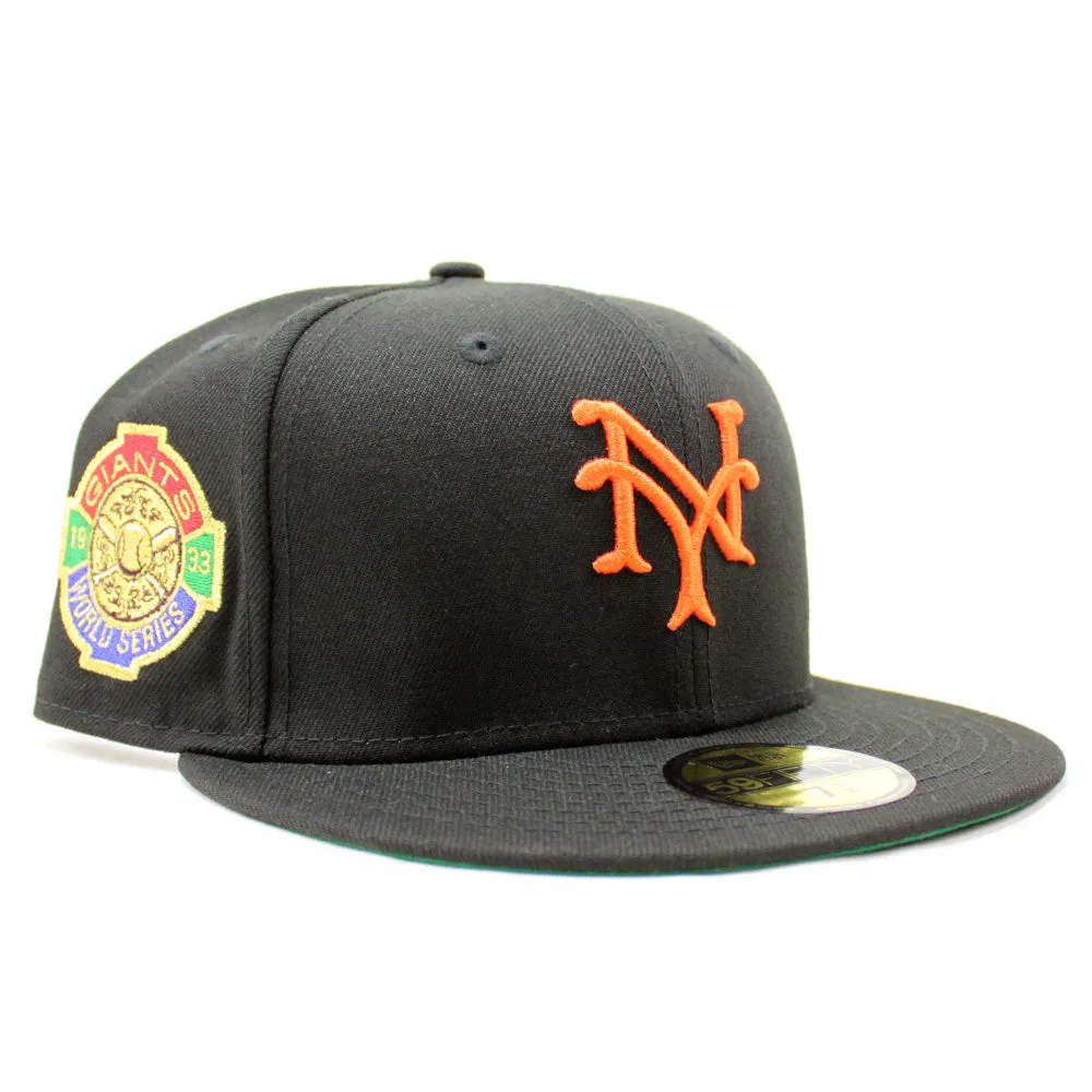 NEW YORK GIANTS 1933 World Series 59Fifty New Era Fitted Hat (Black Green Under Brim)
